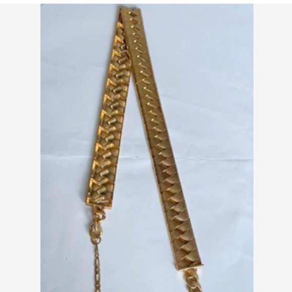 ZARA GOLD METALLIC BRAIDED BELT